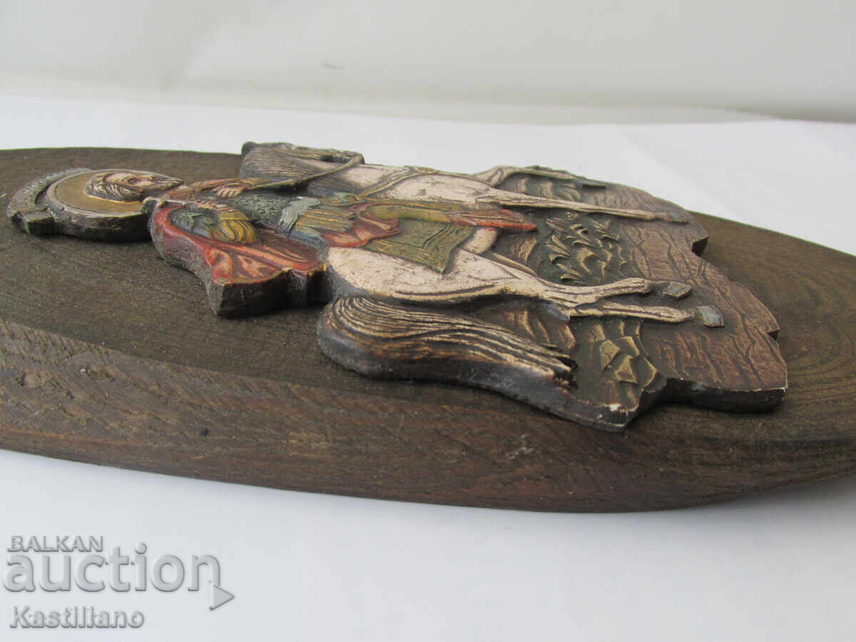 Livrarea Icoană ortodoxă în relief, lucrată manual, a Sfântului Mina