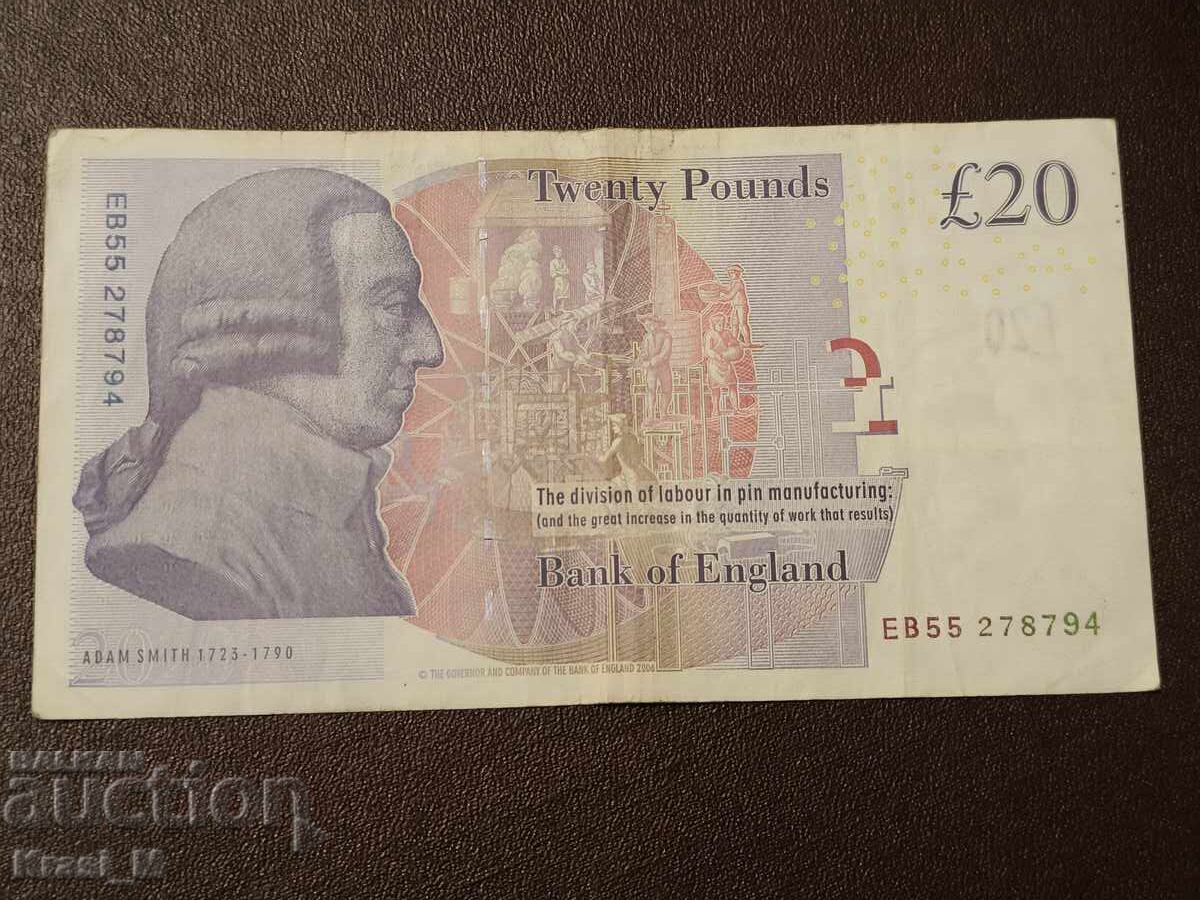 20 lire sterline, Anglia, emisiunea 2006 cu preț € 25.00 | 48.90 BGN