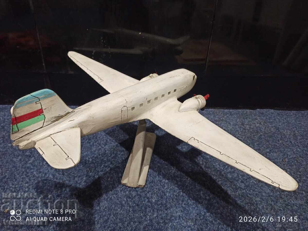 Livrarea Vechi model de avion LI-2 URSS model de avion din lemn uriaș