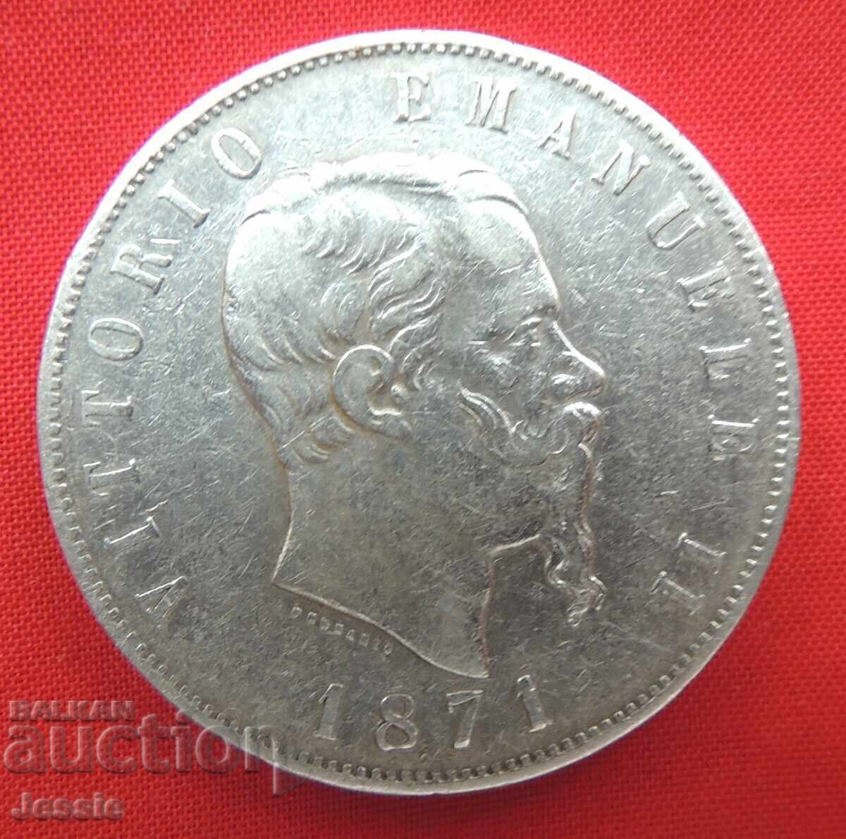 5 лири 1871 Италия с цена € 65.87 | 128.83 лв.