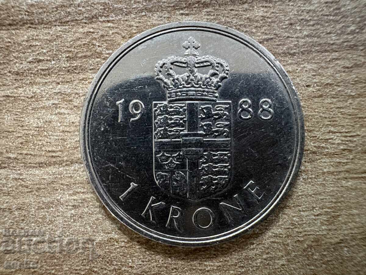 Дания - 1 крона (1988)