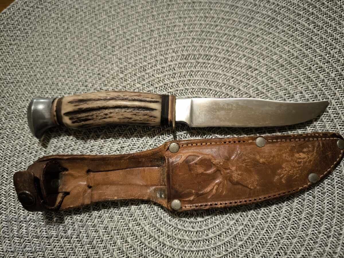 Rare German Hunting Knife Solingen - Stag Horn Handle - 6 Rare German Hunting Knife Solingen - Stag Horn Handle - 6