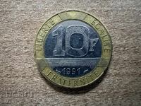 Франция - 10 франка (1991)
