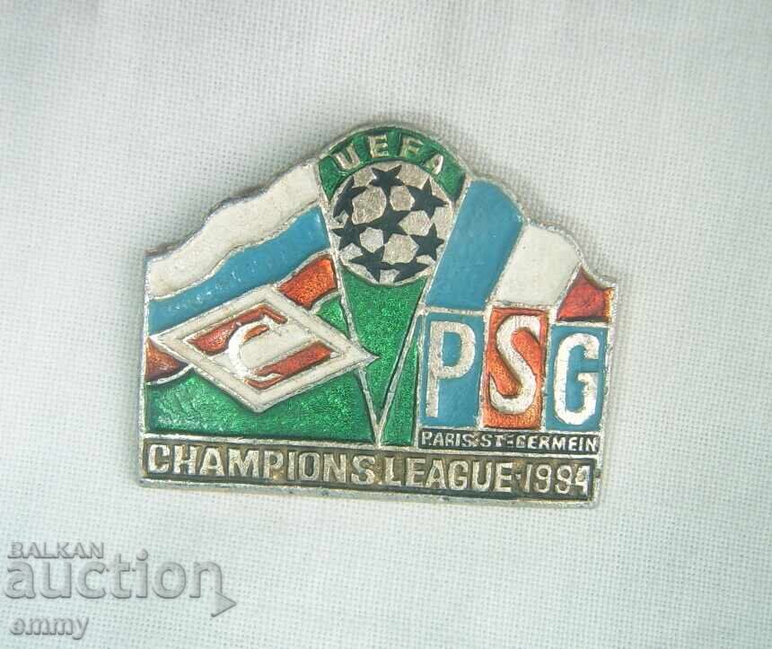 Значка футбол-УЕФА Шампионска лига 1994 - Спартак Москва-ПСЖ