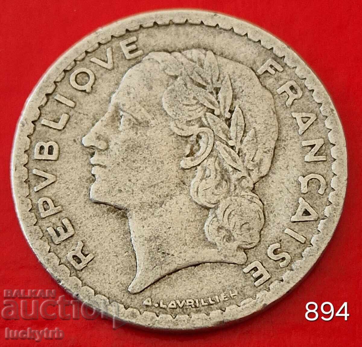 5 franci 1949 - Franta cu preț € 0.50 | 0.98 BGN