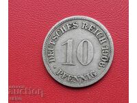 Germania - 10 Pfennig 1906 G - Karlsruhe - rară