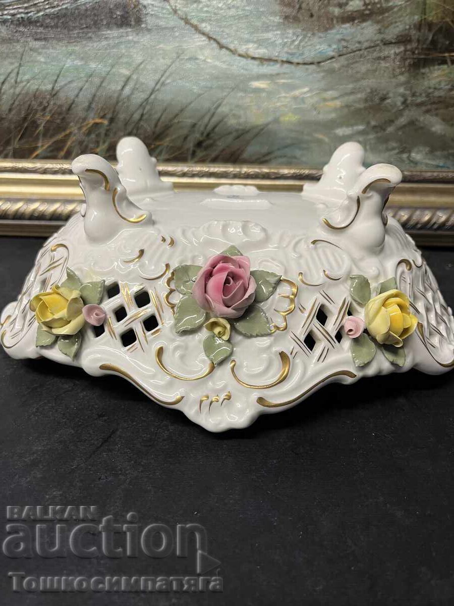 Παράδοση Συλλεκτική, πορσελάνινη φρουτιέρα Dresden, Γερμανία