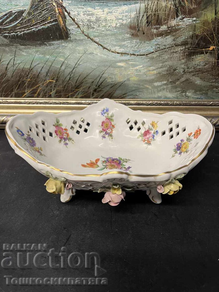 Συλλεκτική, πορσελάνινη φρουτιέρα Dresden, Γερμανία