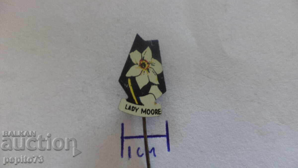 Auction  Advertising badge, Lady Moore, brand nursery stock
