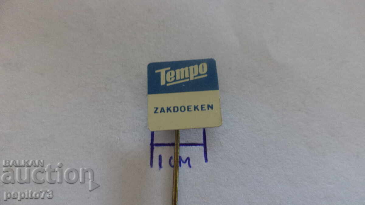 значка  рекламна,Tempo, марка носни кърпички