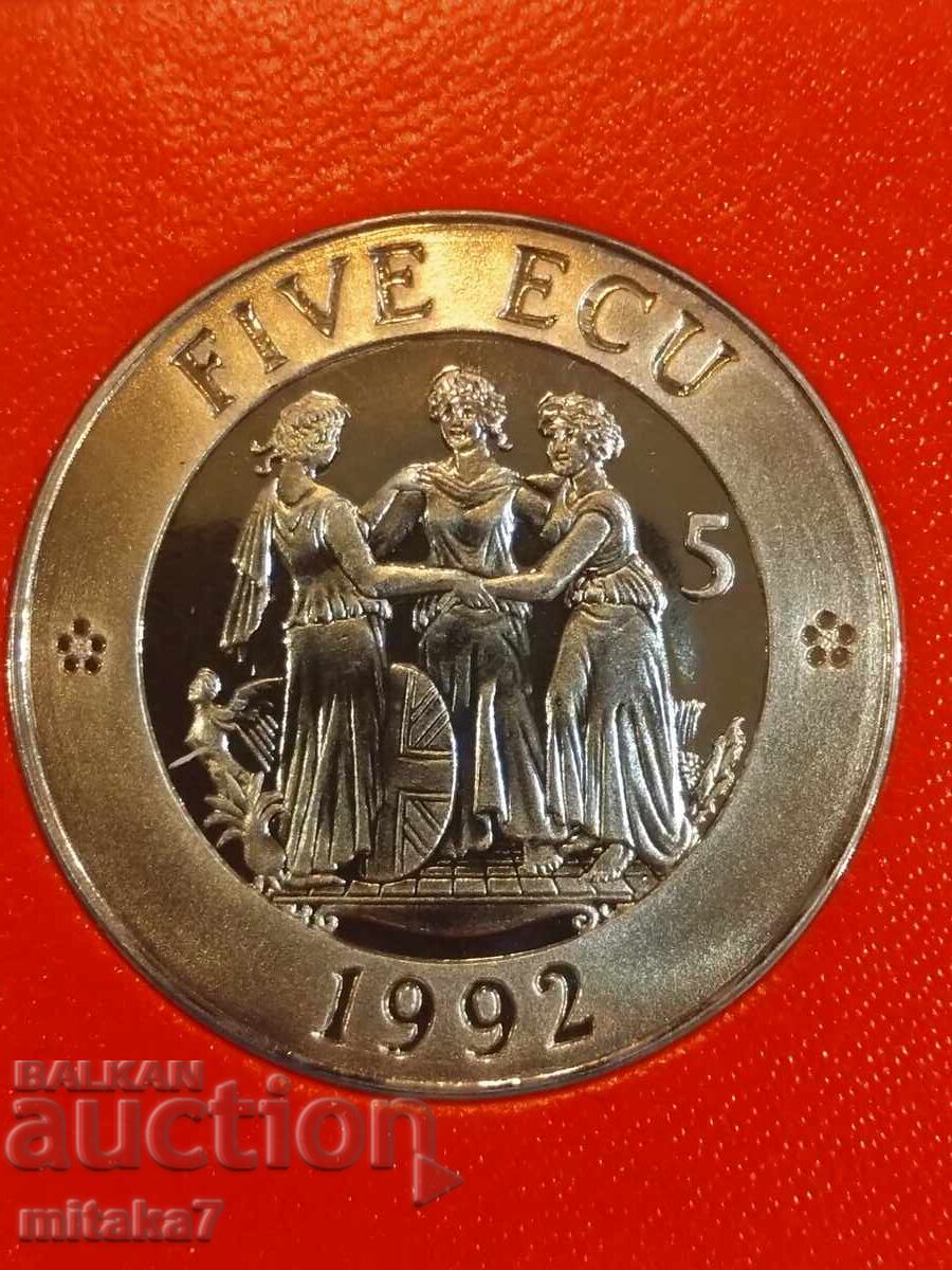 5 екю 1992 година, Великобритания с цена € 6.00 | 11.73 лв.