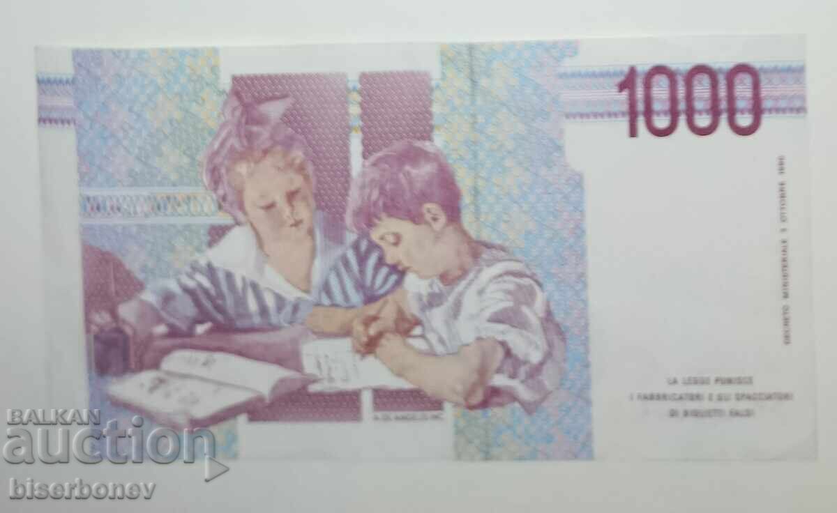 Italia, Italia, 1000 lire 1990, XF cu preț € 1.10 | 2.15 BGN