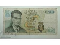 Белгия , 20 франка 1964 г, VF