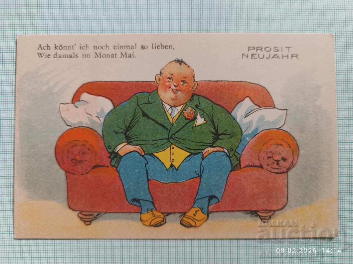 La mulți ani! Felicitare veche umoristică de Anul Nou, Austria La mulți ani! Felicitare veche umoristică de Anul Nou, Austria