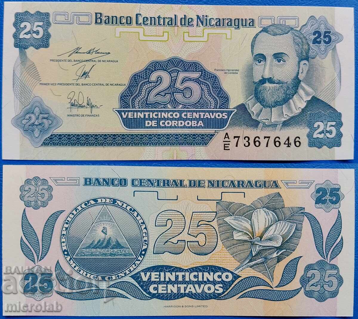 25 centavos, Nicaragua 1991 UNC