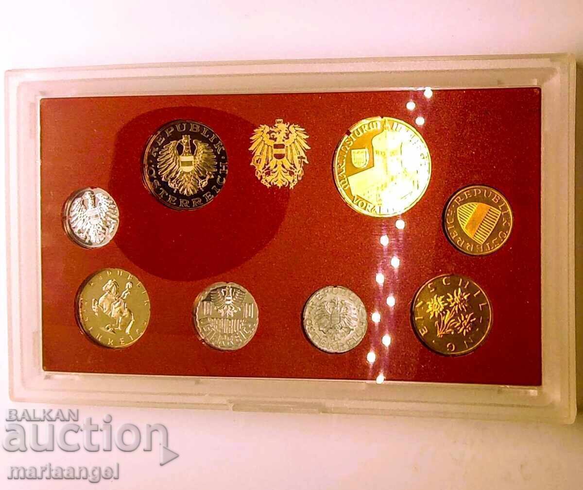 Licitație Set Euro Austria 1991 - PROOF 8 monede box