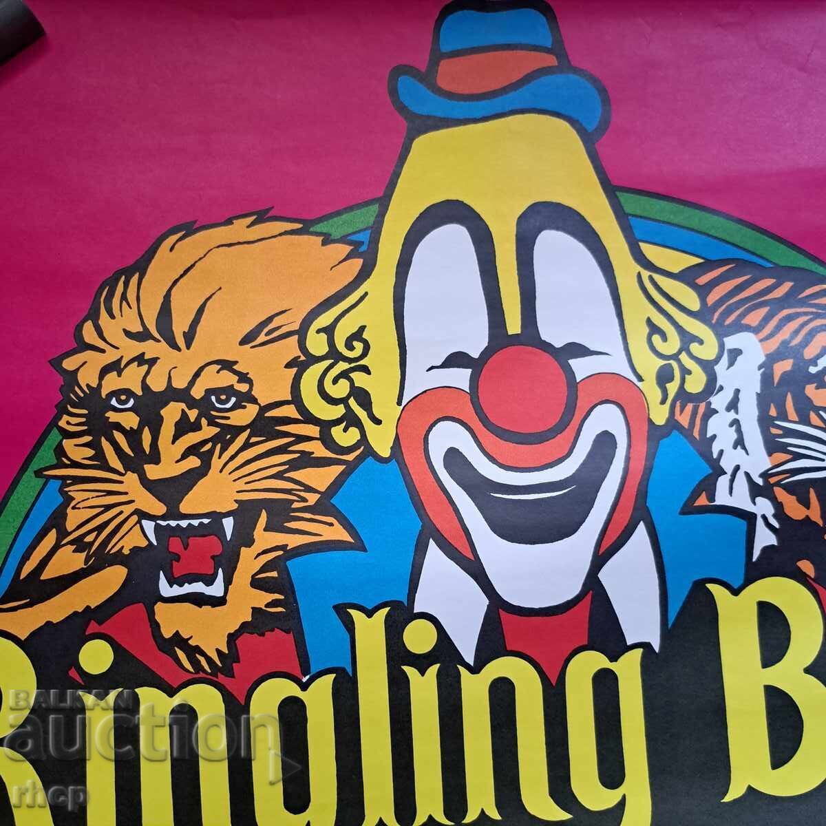 Цирк цирков плакат 1973 г. афиш Ringling Bros Barnum Bailey с цена € 55.00 | 107.57 лв.