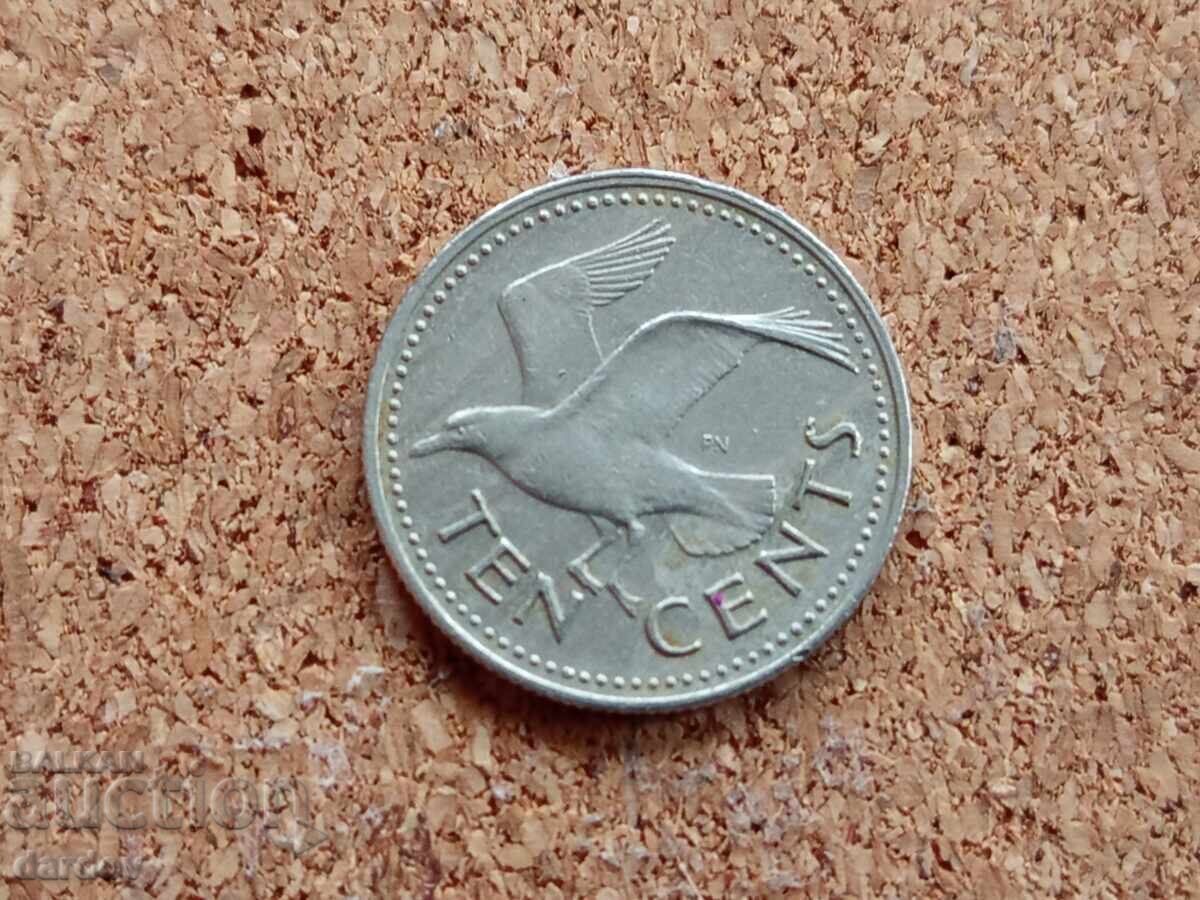 Barbados, 10 cenți 1973