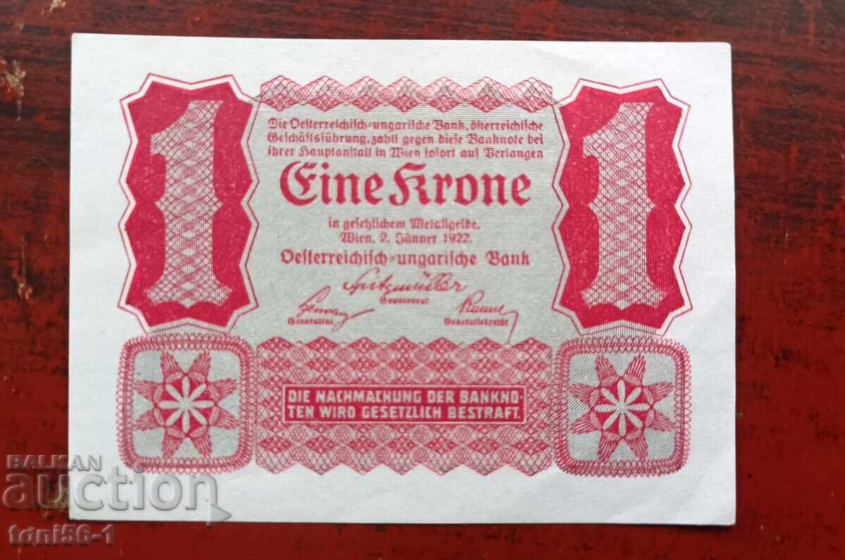 Austria 1 coroană 1922 UNC Austria 1 coroană 1922 UNC