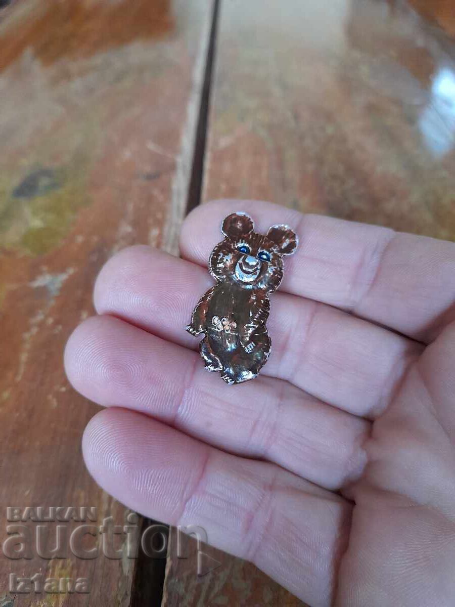 Old badge teddy bear Misha with price € 6.00 | 11.74 BGN