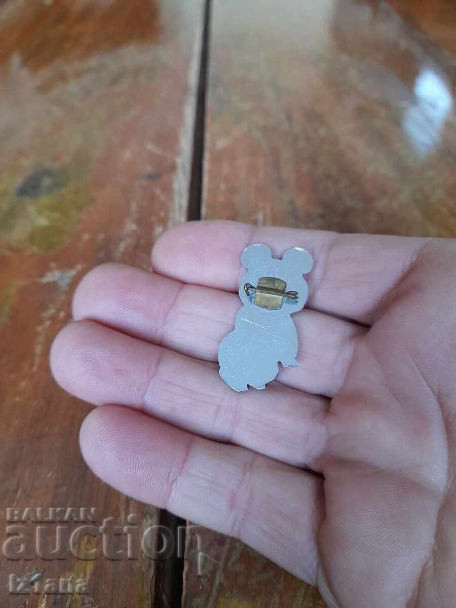 Auction  Old badge teddy bear Misha