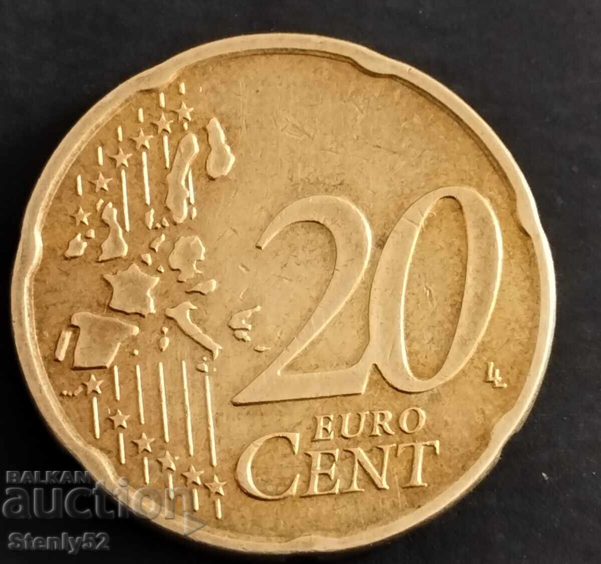 20 λεπτά του ευρώ 2001 - Ολλανδία με τιμή € 2.00 | 3.91 BGN