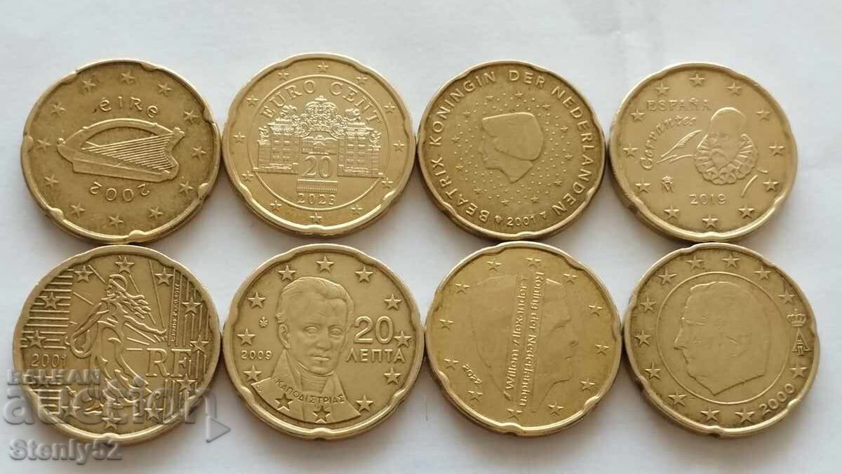 Συλλογή 8 τεμ. διαφορετικών κερμάτων 0.20 ¢ Ε.Ε