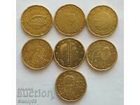 Συλλογή 7 τεμ. διαφορετικά κέρματα 0.20 € Ε.Ε