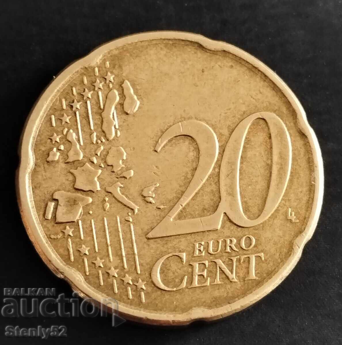 20 euro cenți 2002 god.-Eire cu preț € 2.00 | 3.91 BGN