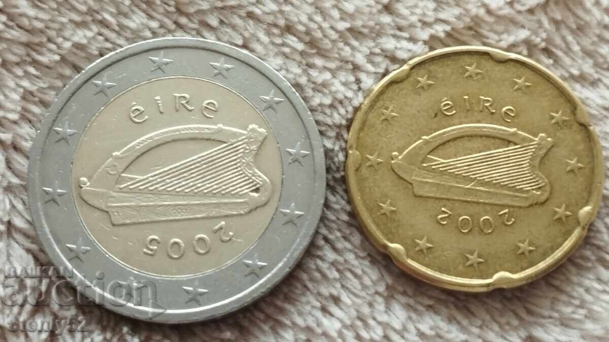 2 euro 2005 și 20 euro cenți 2002 - Irlanda