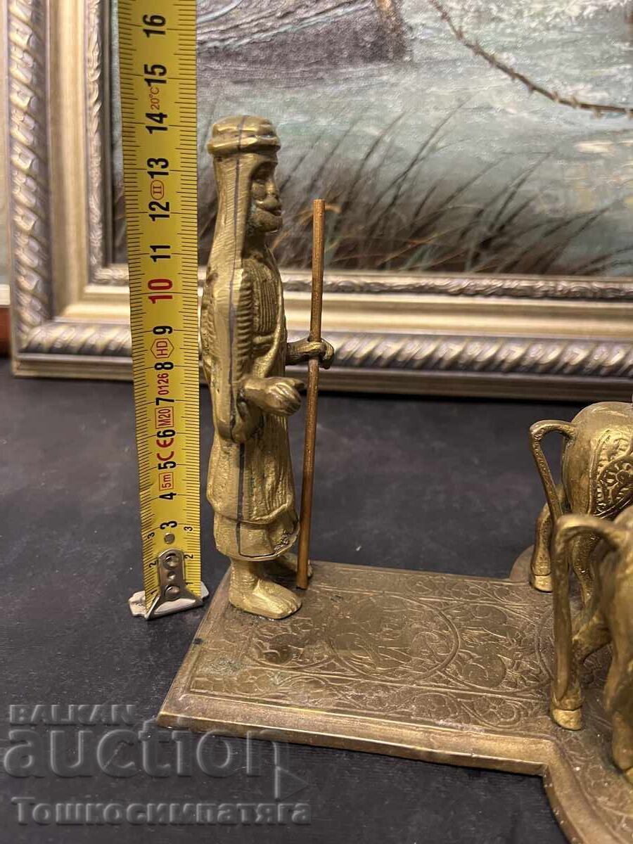 Колекционерска,бронзова мастилница или маслена лампа - 5