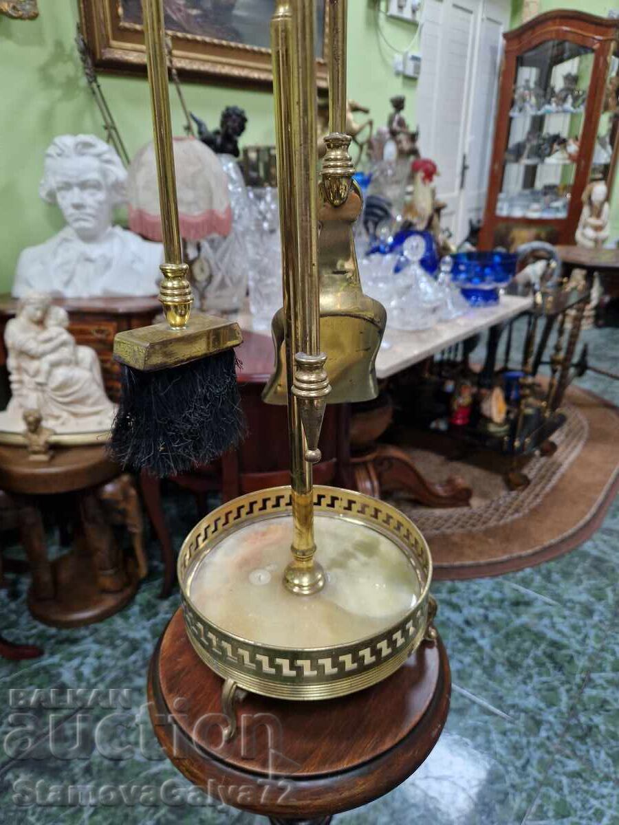 Set unic de ustensile de șemineu englezești, antice - 5