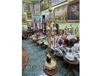 Уникален антикварен английски к-т прибори за камина