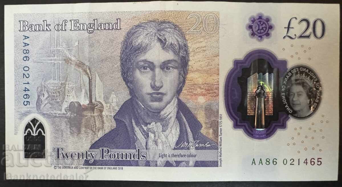 England 20 Pound New issue Plastic/Polymer Ref AA86 021465 with price € 35.00 | 68.45 BGN England 20 Pound New issue Plastic/Polymer Ref AA86 021465 with price € 35.00 | 68.45 BGN