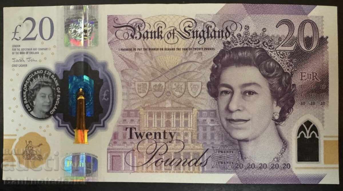 England 20 Pound New issue Plastic/Polymer Ref AA86 021465 England 20 Pound New issue Plastic/Polymer Ref AA86 021465