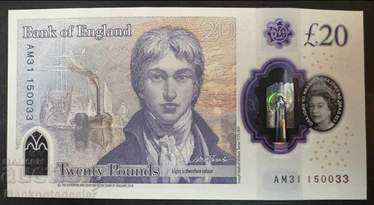 Anglia 20 Lire Emisie Nouă Plastic/Polimer Ref AM31 150033 cu preț € 35.00 | 68.45 BGN