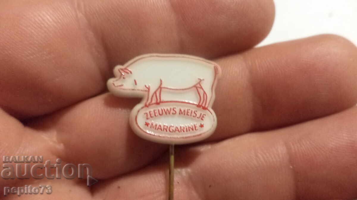 Διαφημιστική κονκάρδα, Zeeuws Meisje, μάρκα μαργαρίνης με τιμή € 0.50 | 0.98 BGN
