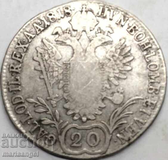 20 Kreuzer 1818 Austria B - Kremnitz Ungaria argint - 6