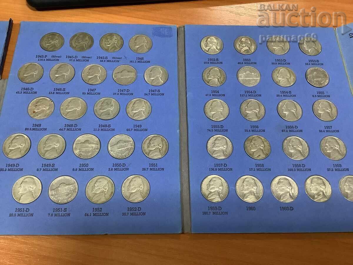 Licitație Colecție de monede SUA cu chipul lui Jefferson din 1938, 65 BUCĂȚI