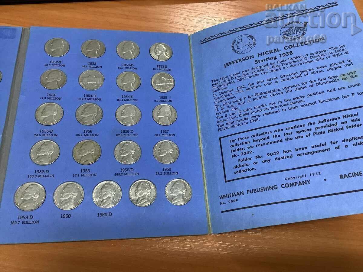 Livrarea Colecție de monede SUA cu chipul lui Jefferson din 1938, 65 BUCĂȚI