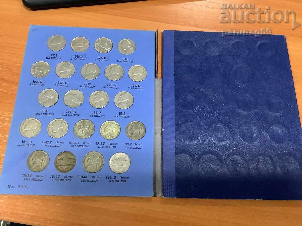Colecție de monede SUA cu chipul lui Jefferson din 1938, 65 BUCĂȚI - 6