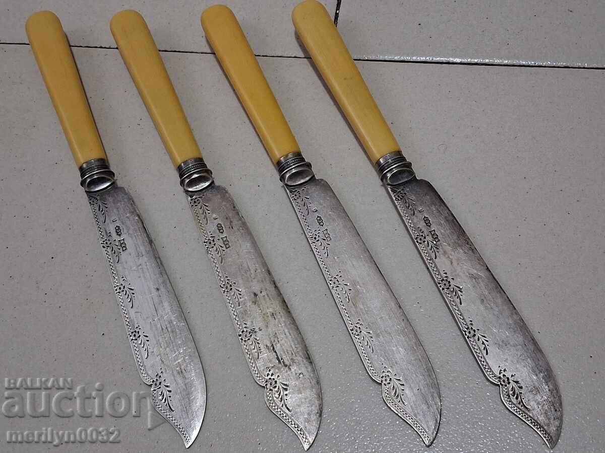 Old luxury knives, 4 pieces, knife with a blade, early 20th century
