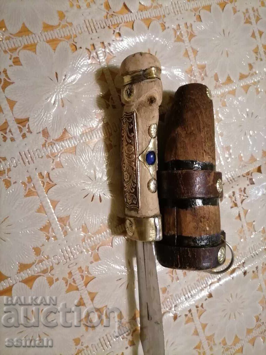 Cuțit de vânătoare vechi, unicat, spinel, turmalină - 7