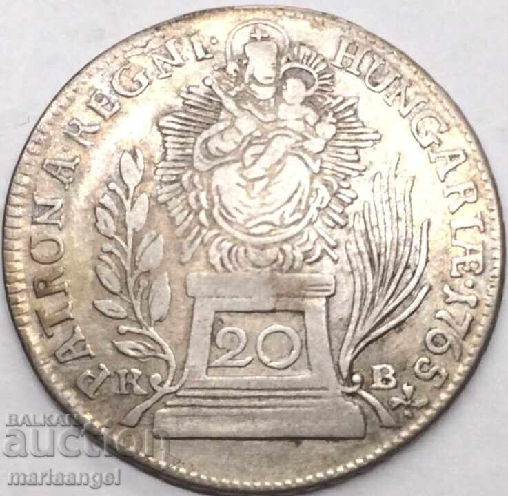 20 kreĭtsari 1765 Austria Patronă Ungaria M. Terezia argint cu preț € 46.00 | 89.97 BGN