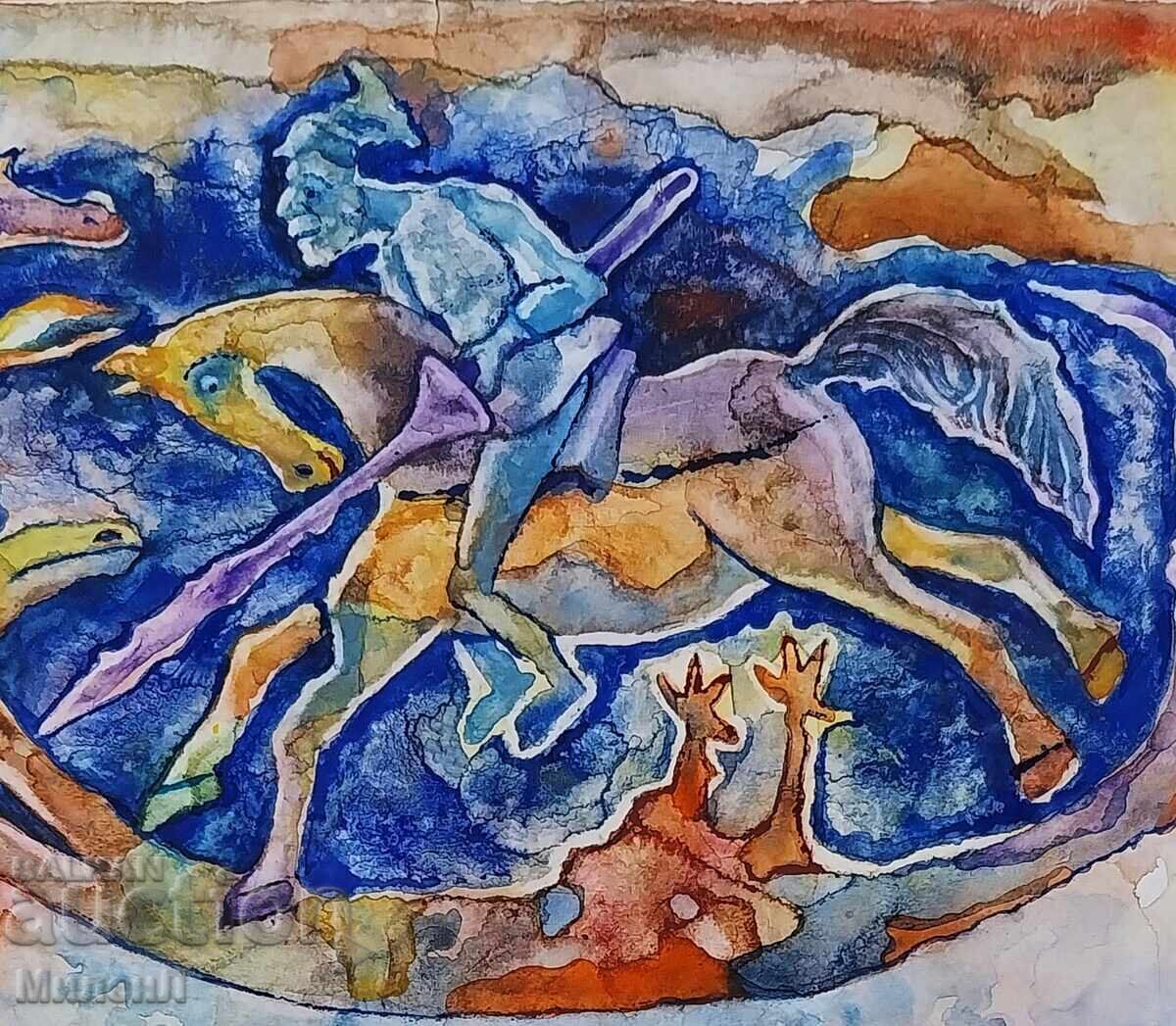 Аукцион Сюрреалистична рисунка Рицар и Дракон