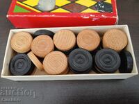 Оригинален дървен комплект за шашки – 1970 г