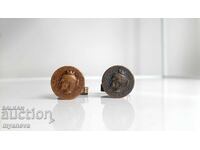 Vintage μανικετόκουμπα από νόμισμα με την επιγραφή "Ulpia Serdica"