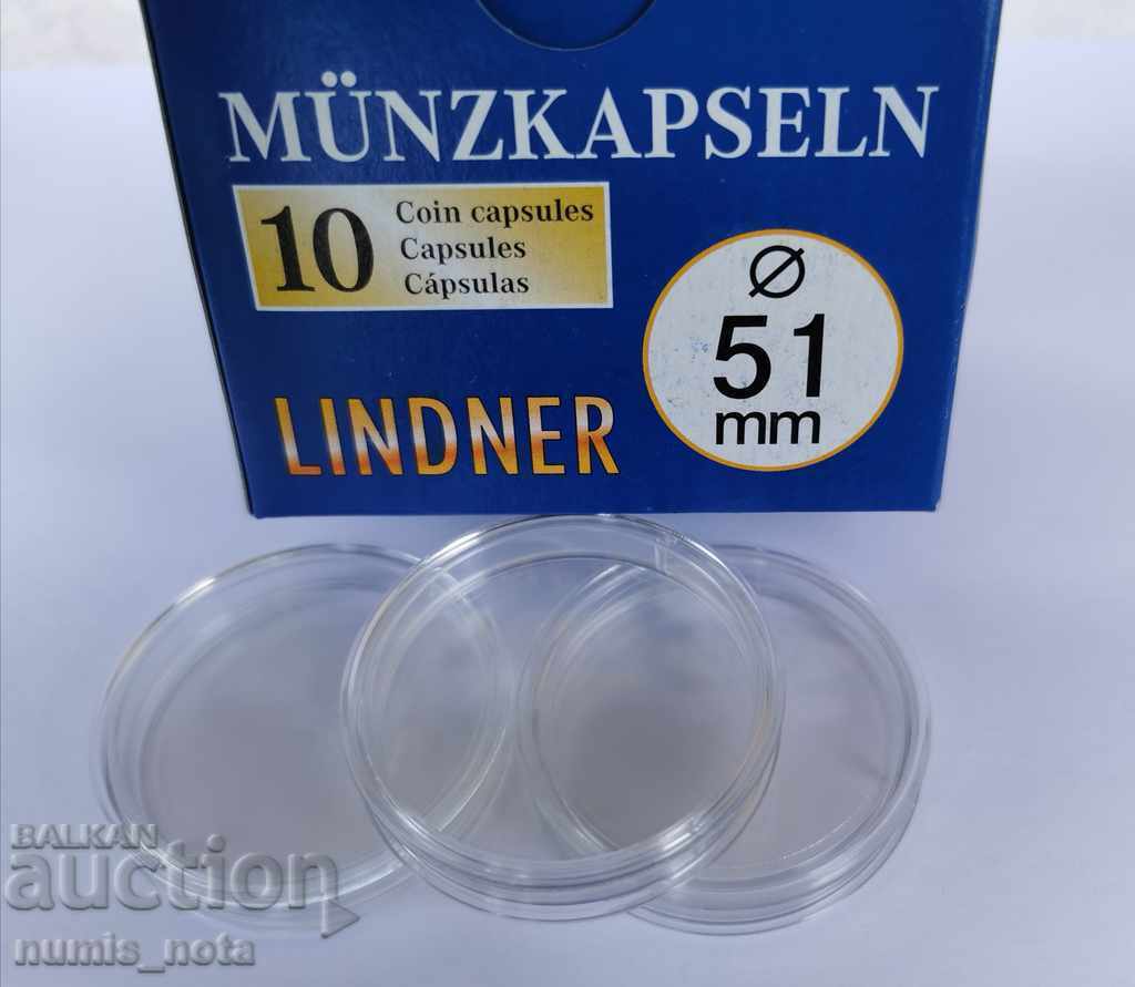 Capsule monede - LINDNER. 51 mm