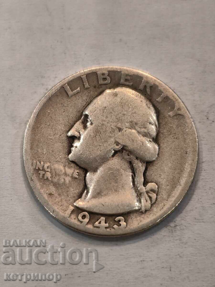 Sfert dolar/ quarter / 1943 argint Sfert dolar/ quarter / 1943 argint