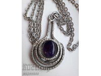 COLIER DESIGNER. ZINC, AMETIST